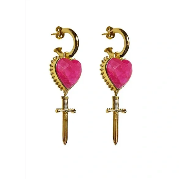 Australia Luxe Collective Red Heart Ruby Earrings
